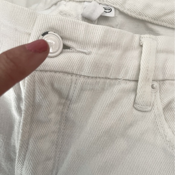 Good American Good Curve White High Waist Raw Hem Jeans 12 - Picture 12 of 13